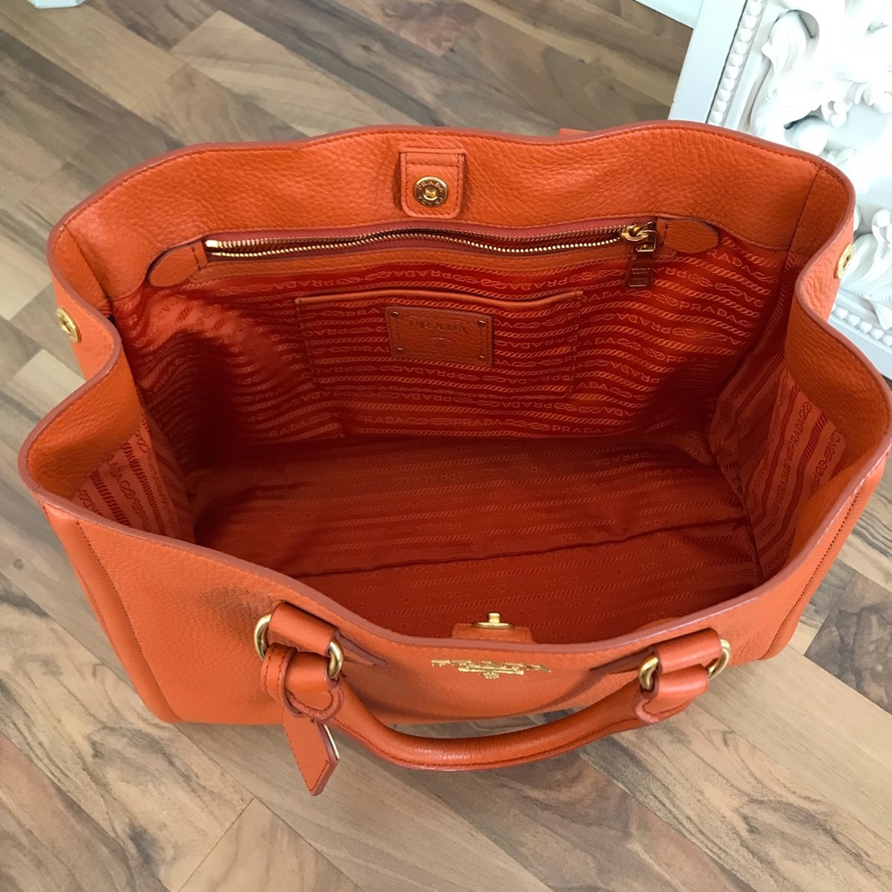 Prada Vit Daino “Papaya” Handbag - Picture 6 of 8